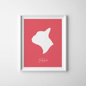 Portrait d'animal de compagnie, silhouette personnalisée d'animal de compagnie, portrait personnalisé de chat, impression de silhouette de chien, art mural animal de compagnie, art de la silhouette de chat, cadeau pour amoureux des animaux de compagnie