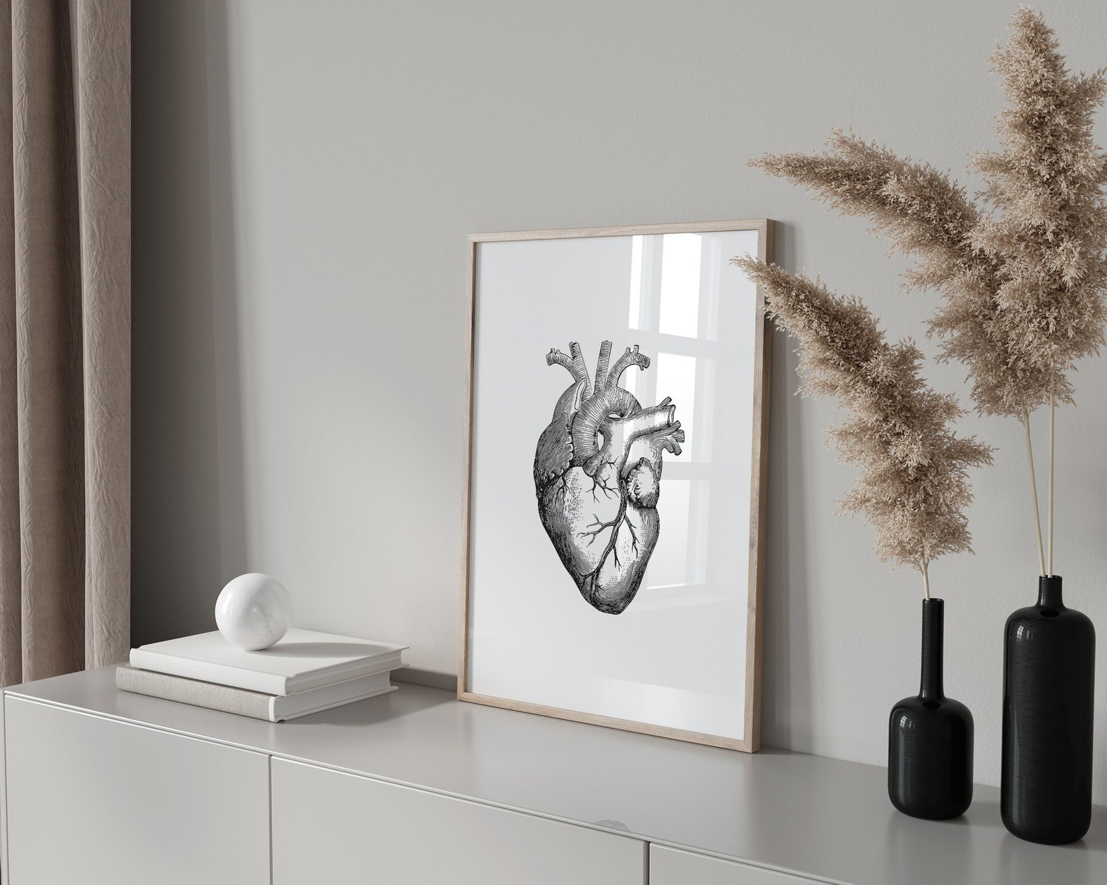 Anatomical Heart Print, Vintage Medical Art, Heart Wall Art, Anatomy ...