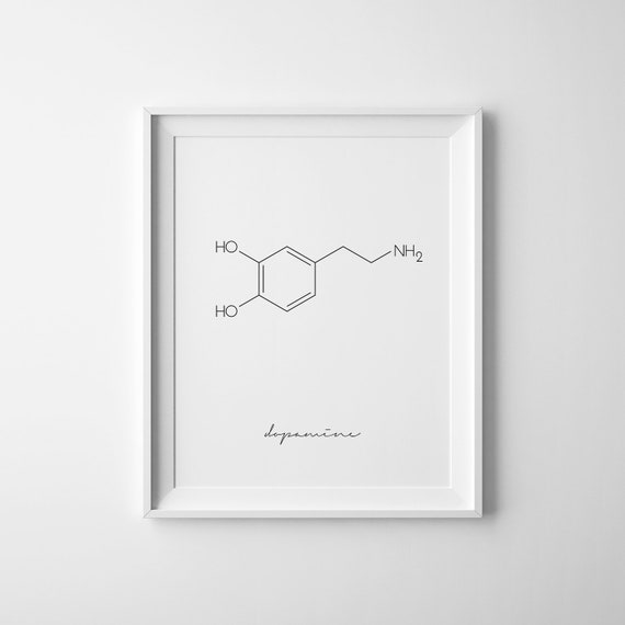 Dopamine Poster, Good Vibes Molecule, Dopamine Wall Art, Molecule Print, Science Art, Biologist Gift, Art to Print