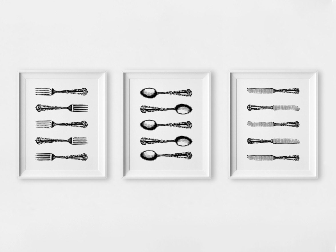 Vintage Wall Art Dining Room Wall Decor Fork Wall Art Etsy