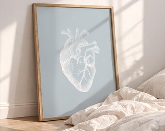 Anatomical Heart Art, Medical Heart Poster, Human Anatomy Print, Digital Download