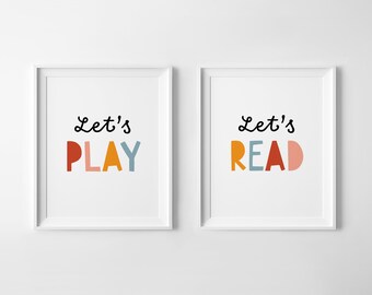 Let's Read Sign Educational Wall Art For Kids Homeschool | Etsy