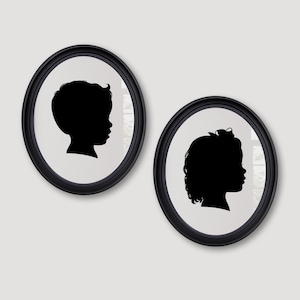 Mothers Day Gift, Set of 2 Custom Silhouettes, Siblings Silhouettes, Kids Silhouette Portraits, Couple Silhouettes, Family Portrait