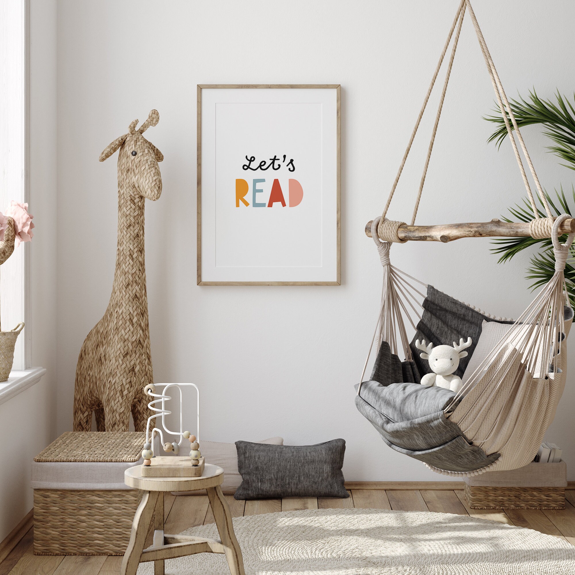 Let's Read Sign, Educational Wall Art for Kids, Homeschool Decor ...