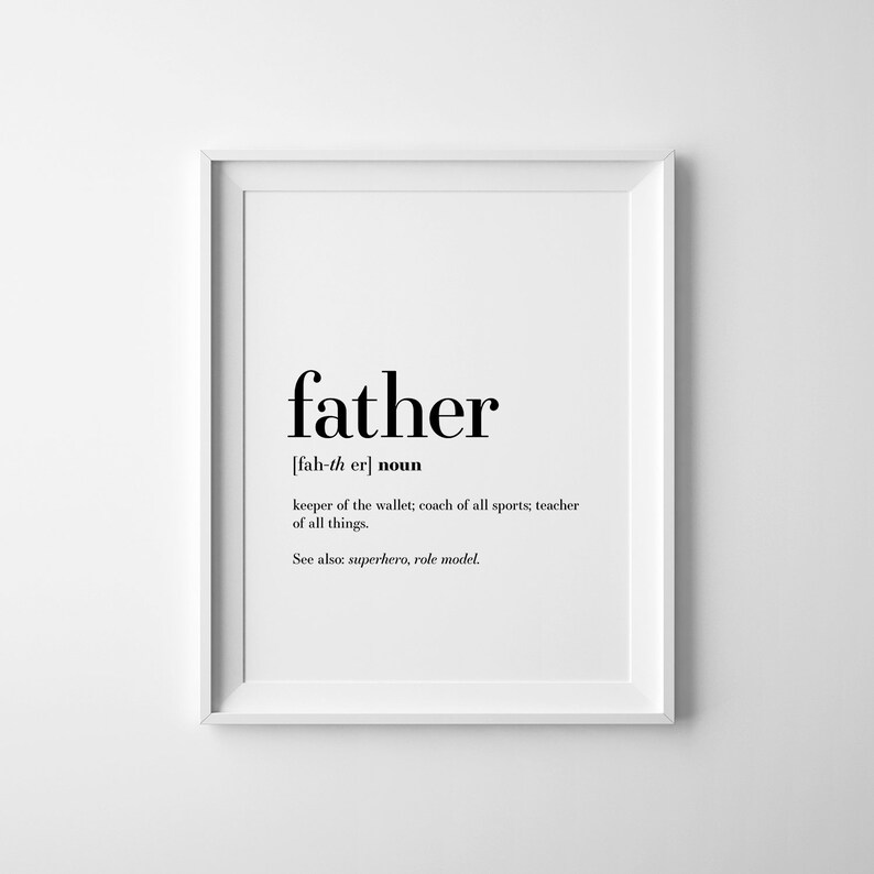 Vaderdag cadeau vader definitie muur kunst citaten vaders