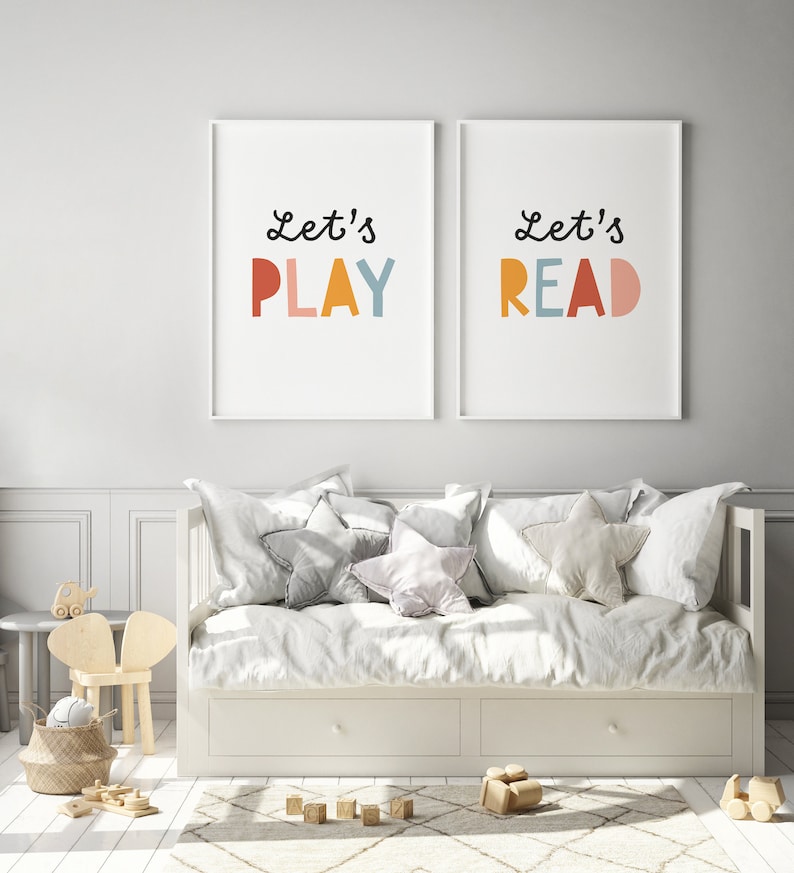 Let's Read Sign, Educational Wall Art For Kids, Homeschool Decor, Reading Nook, Kids Room Print, Classroom Printable image 4