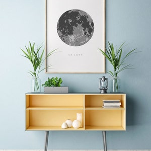 La Luna Print, Extra Large Wall Art, Full Moon Print, La Luna Poster, Moon Art, La Luna Printable, Art to Print, Moon Poster image 3