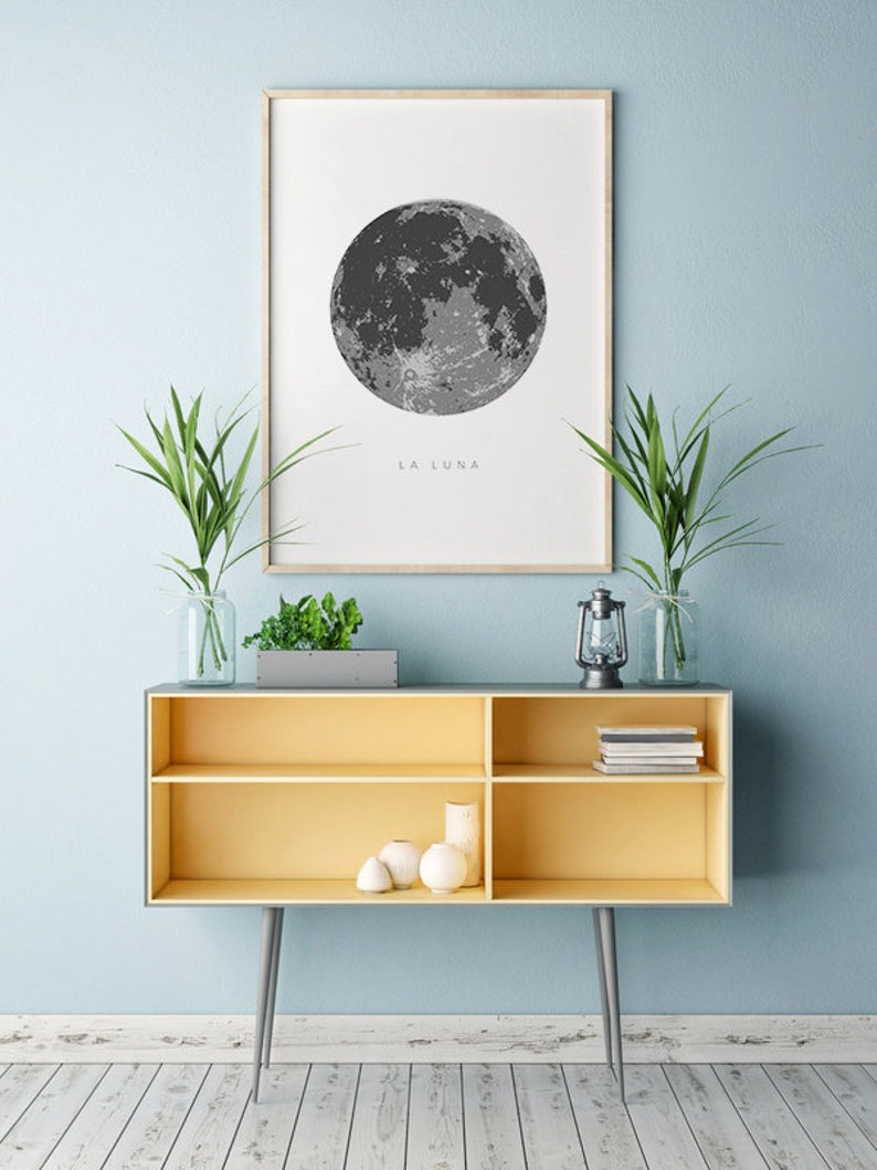 La Luna Print, Extra Large Wall Art, Full Moon Print, La Luna Poster, Moon Art, La Luna Printable, Art to Print, Moon Poster image 3