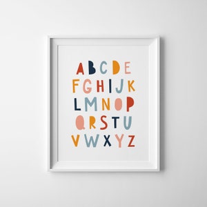 Cartel del alfabeto, ABC Print, Printable Wall Art, Kids Room Art, Educational Print, Classroom Wall Decor