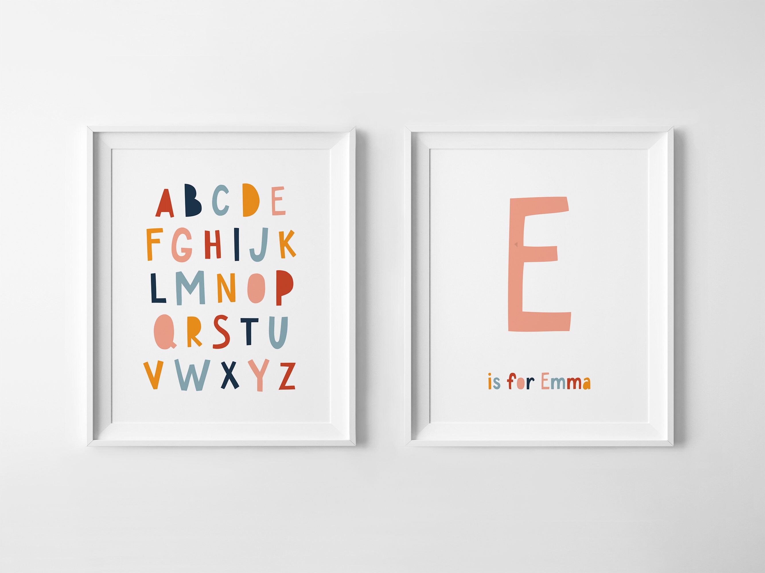 Custom Kids Wall Art, Initial Print, Personalized Baby Name, Alphabet ...