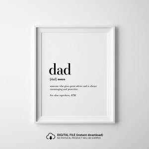 Dad Gift, Dad Definition, Fathers Day Gift, Dad Christmas Gift, Funny Dad Gifts, Dad Digital Gift, Dad Print, Funny Definition