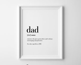Dad Gift, Dad Definition, Fathers Day Gift, Dad Christmas Gift, Funny Dad Gifts, Dad Digital Gift, Dad Print, Funny Definition