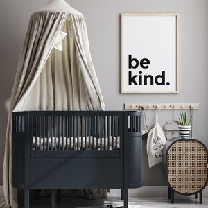 Be Kind, Printable Wall Art, Contemporary Print, Monochrome Poster, Scandinavian Nursery, Kids Room Print image 3