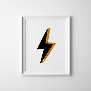 Lightning Bolt Print, Superhero Wall Art, Kids Room Poster, Superhero Birthday, Printable Decor, Boys Room Sign