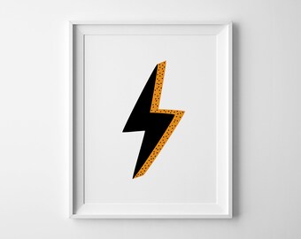 Lightning Bolt Print, Superhero Wall Art, Kids Room Poster, Superhero Birthday, Printable Decor, Boys Room Sign