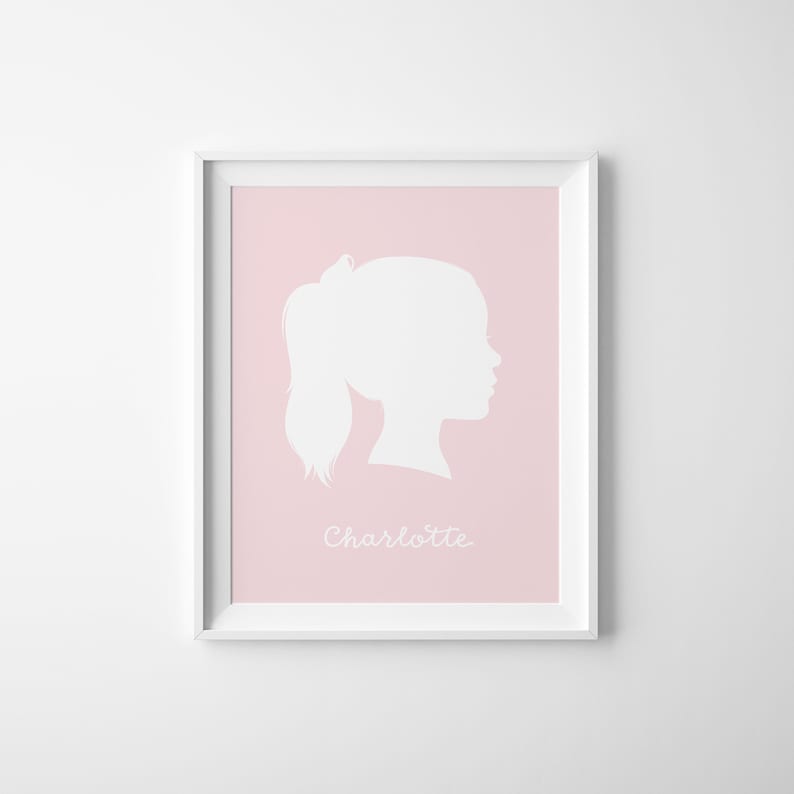 Mothers Day Gift, Set of 2 Custom Silhouettes, Siblings Silhouettes, Kids Silhouette Portraits, Couple Silhouettes, Family Portrait image 9