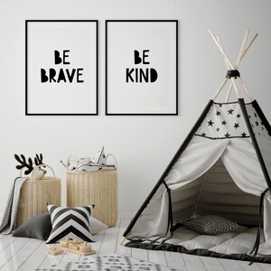 Be Brave Print, Nursery Wall Art, Scandinavian Decor, Printable Poster, Kids Room Art, Neutral Gender Bedroom image 4