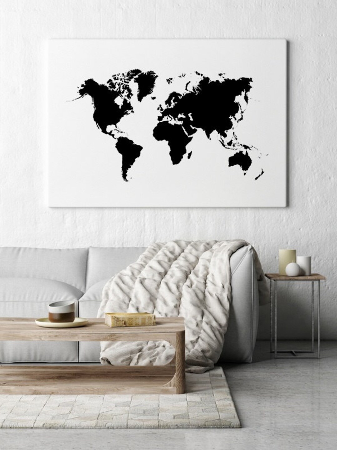 World Map Wall Art, Large World Map, World Map Poster, Printable World