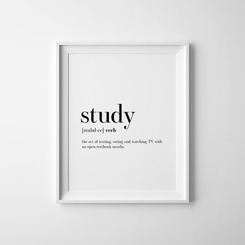 Studie Definition Student Geschenke Wohnheim Poster College Etsy.de