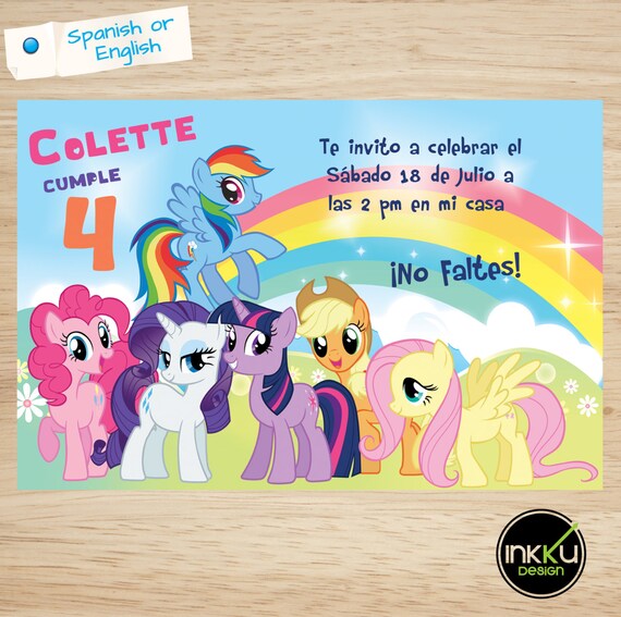 My Little Pony Zaprosić My Little Pony Zaproszenie My Little Etsy