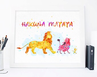 Disney Lion King Poster Simba Watercolor Lion King Art Etsy