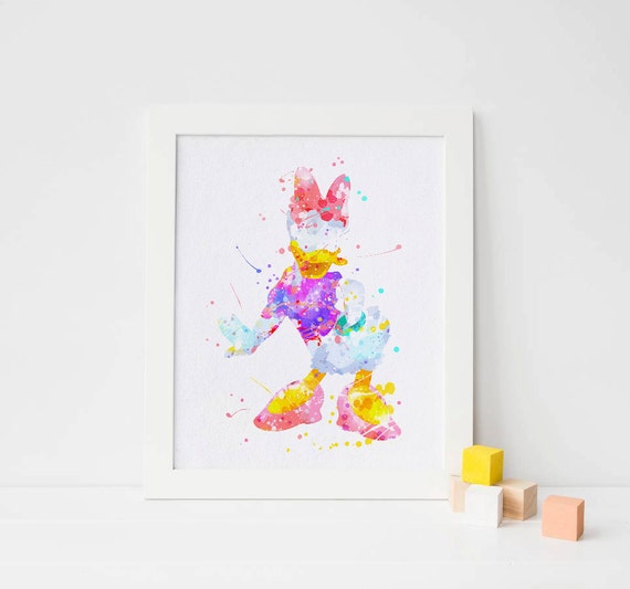 Daisy Duck birthday Daisy Duck party Daisy Duck Disney print Daisy Duck poster Daisy Duck print Disney Daisy Duck watercolor art duck poster Il_570xn