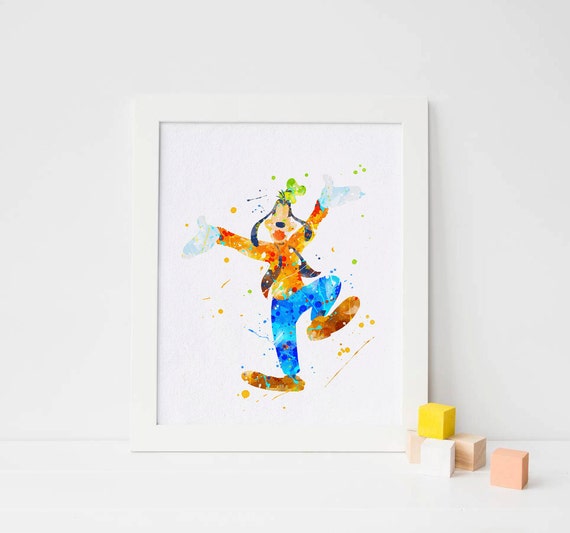 Disney Goofy poster, Disney Watercolor Print, Disney Artwork, Disney Nursery Disney printable Disney gift Disney wall art Disney decor Il_570xn