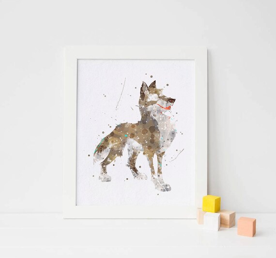 Balto poster watercolor dog wall art dog watercolor Balto print dog nursery dog poster dog printable Balto decor dog decor dog artwork dog Il_570xn