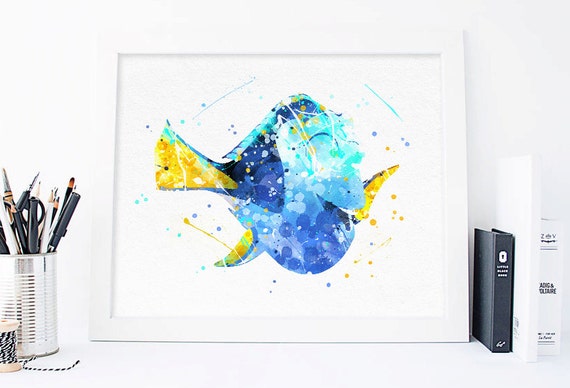 Disney Nemo Dory Watercolor nemo birthday nemo poster nemo wall art nemo decoration nemo party nemo art nemo nursery nemo print nemo artwork Il_570xn