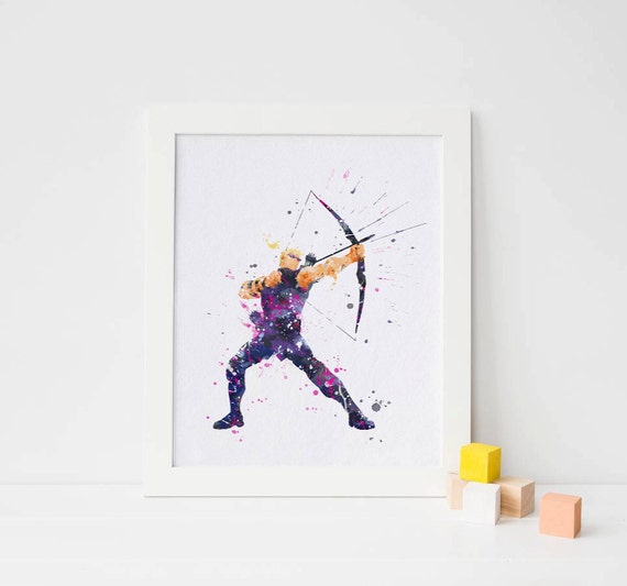 Hawkeye Avengers, Hawkeye Watercolor Hawkeye Art Hawkeye Print Hawkeye Nursery Hawkeye Wall decor Watercolor Hawkeye Marvel Superhero Poster Il_570xn
