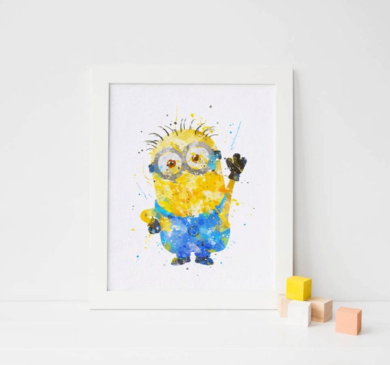 Minion printable minion Watercolor minion Art minion print minion decor minion nursery minion poster minion wall despicable me, minion gifts Il_570xn