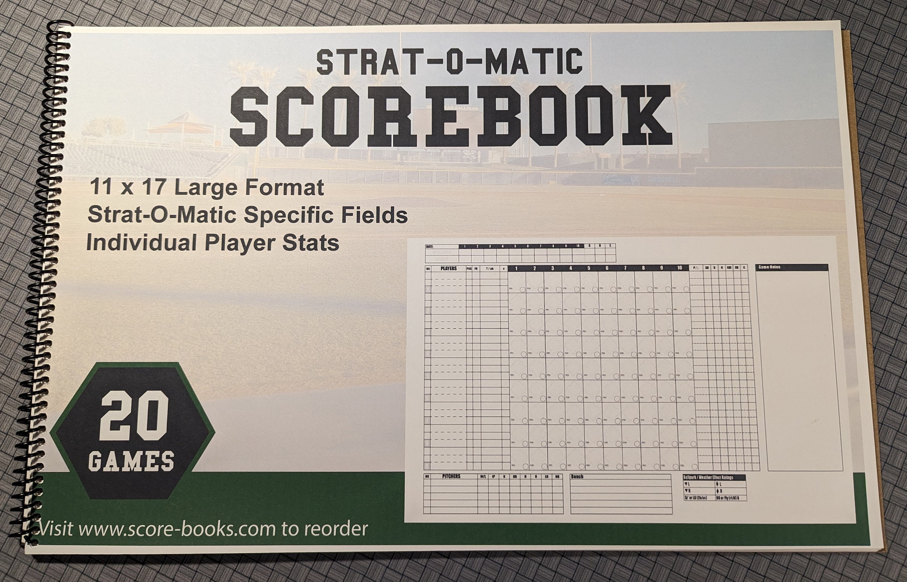 Strat-o-matic Baseball Large Format Score Book