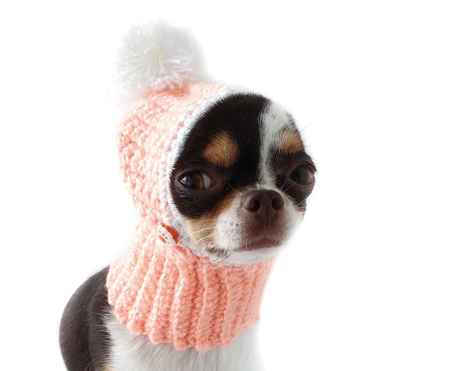 Winter Dog Hat for Dogs Snood Knit Dog Hat with Pompom Etsy