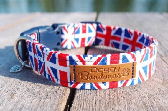 Union Jack Dog Collar Custom Boy Dog Collar UK British Flag | Etsy