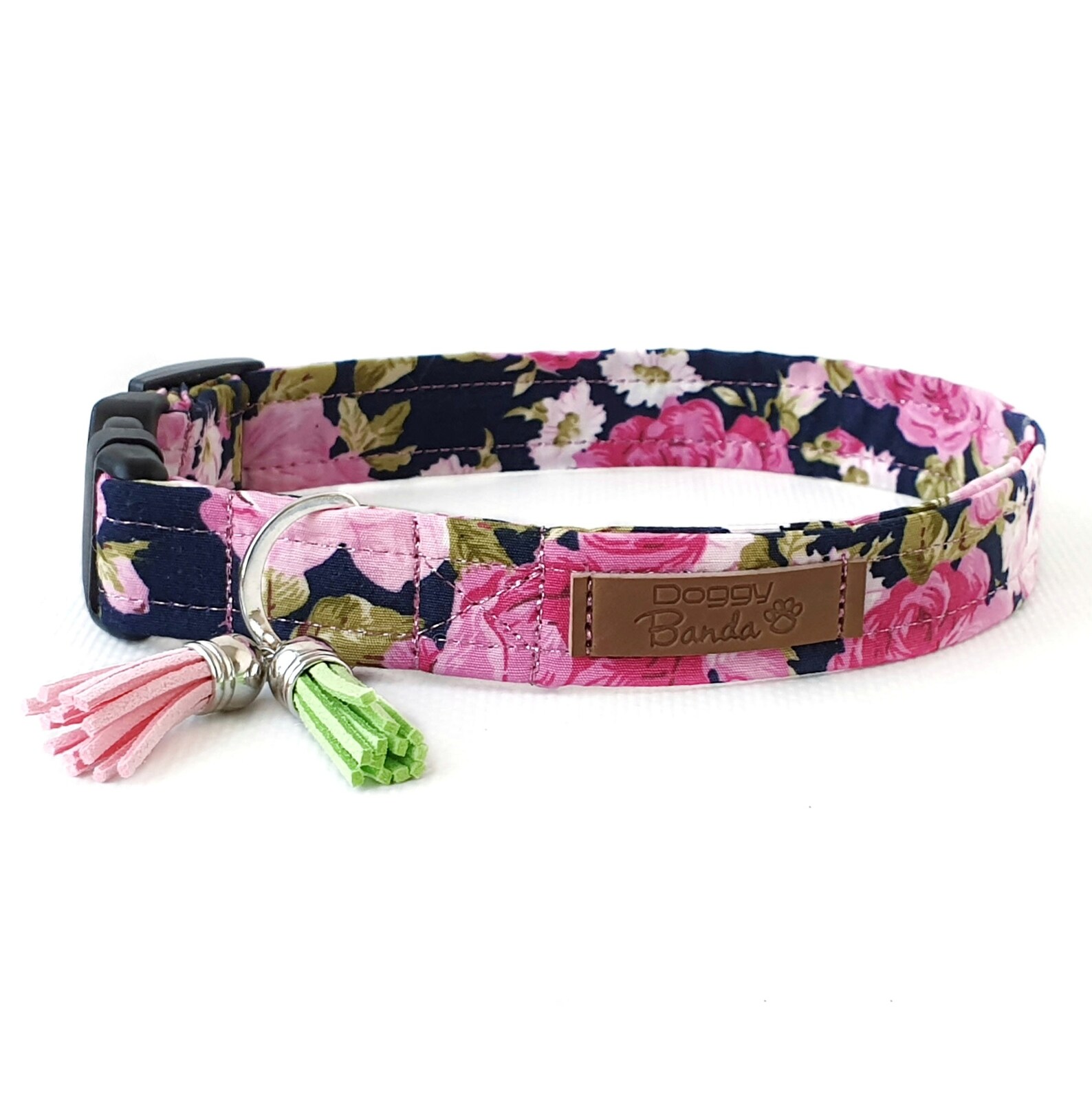 Floral dog collar Spring girl dog collar with tassels Girly Etsy