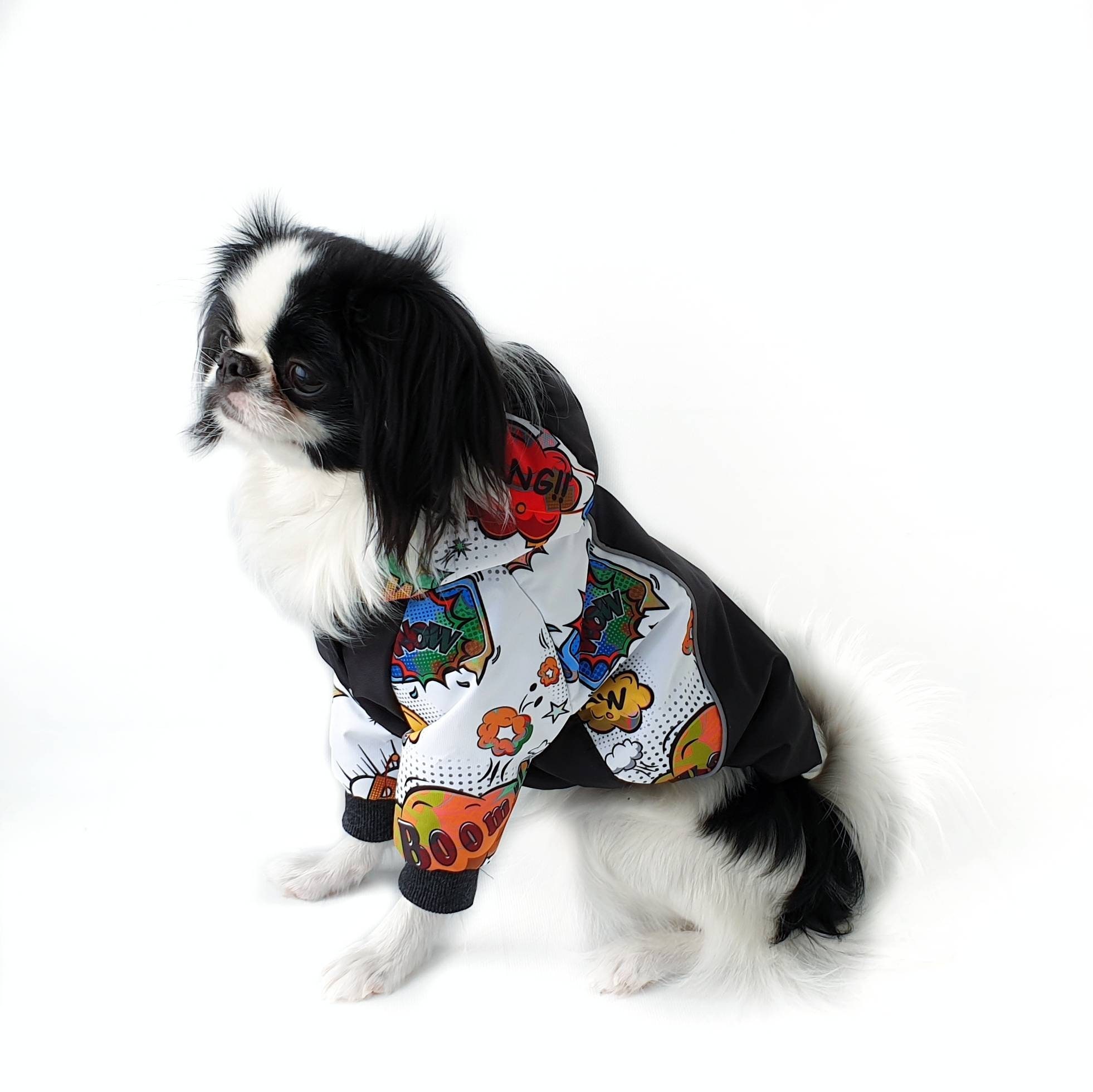 Pattern Dog Coat Warm dog jacket with sleeves and hood Etsy