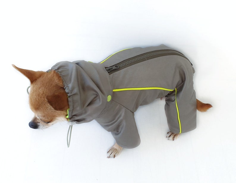 Full Body Dog Raincoat with Hood Rain clothes for dogs Khaki Etsy