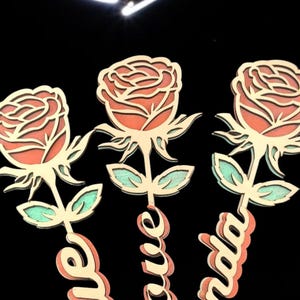 Custom Laser-Cut Valentine&#39;s Rose with Gift Box and Stand