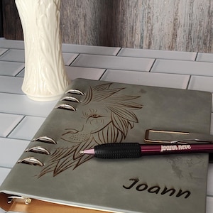 Custom Laser Engraved Refillable PU Leather 6-Hole Notebook – Personalized Gift