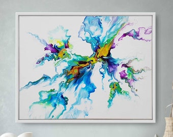 Original Abstract Acrylic Painting: Dutch Pour Canvas Wall Art 40x50cm (15.7x19.7")
