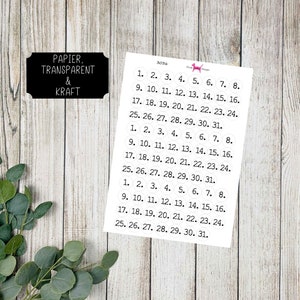 ZAHLEN #3036 Sticker Datum Planer Bujo Travelers Notebook Filofax Dekorative Papier Transparent Bullet Journal Kalender Scrapbooking