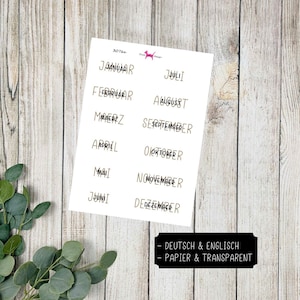 MONATE #3076 Sticker Planer Bujo Travelers Notebook Filofax Dekorative Papier Transparent  Kraft Bullet Journal Kalender Scrapbooking