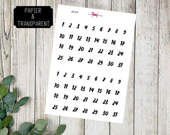 ZAHLEN #3094 Datum Planer Sticker para calendario de revistas (transparente y papel)