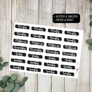 WOCHENTAGE #3003 Adesivo Planer Bujo Travelers Notebook Filofax Dekorative Papier Kraft Bullet Journal Kalender Scrapbooking