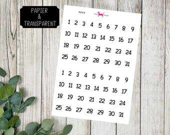 ZAHLEN #3088 Datum Planer Sticker para calendario de revistas (transparente y papel)