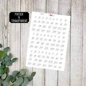 ZAHLEN #3071 Sticker Datum Planer Bujo Travelers Notebook Filofax Dekorative Papier Transparent Bullet Journal Kalender Scrapbooking