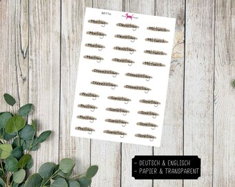 WOCHENTAGE #3077 Etiqueta adhesiva para calendario de revistas (alemán e inglés) Papel transparente