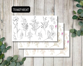 BLUMEN #1013 Sticker zur Dekoration Transparent