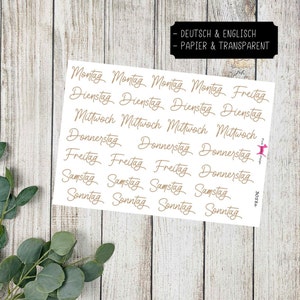 WOCHENTAGE #3058 Sticker Planer Bujo Travelers Notebook Filofax Dekorative Papier Transparent  Bullet Journal Kalender Scrapbooking