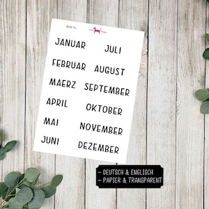 MONATE #3087 Sticker Planer Bujo Travelers Notebook Filofax Dekorative Papier Transparent  Bullet Journal Kalender Scrapbooking